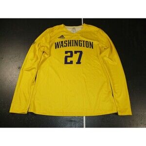 UW Washington Huskies PAC 12 Adidas Gold Long Sleeve Soccer Jersey #27 Women's M